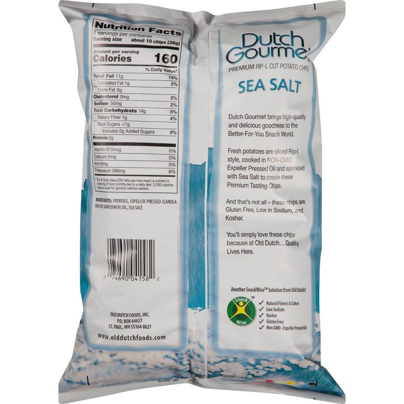 Dutch Gourmet Sea Salt Premium RIP-L Cut Potato Chips - 8oz