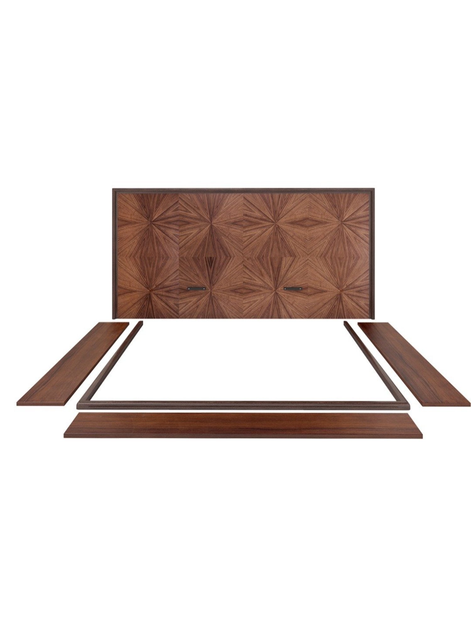 Durian Hudson Brown Plywood Queen Size Bed