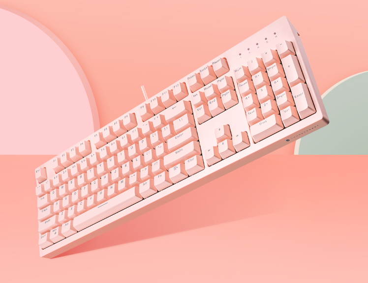 Thunderobot KC5 104R pink Hard Candy red switch 104keys All Keys without Conflict Waterproof and dust-proof mechanical gaming keyboard