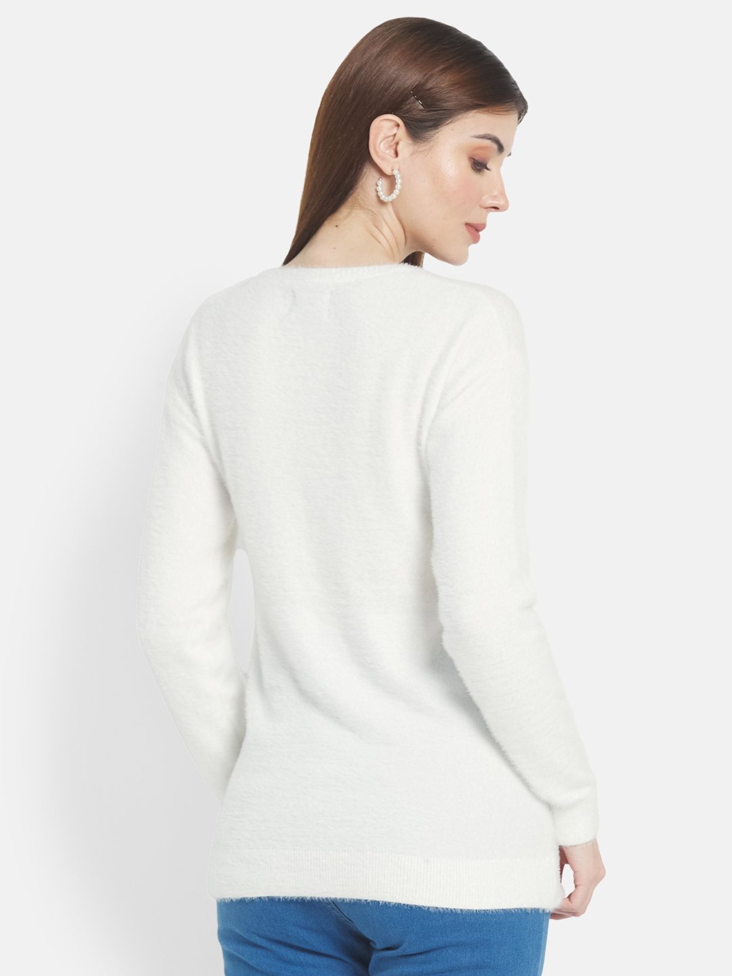 METTLE White Regular Fit Pullover