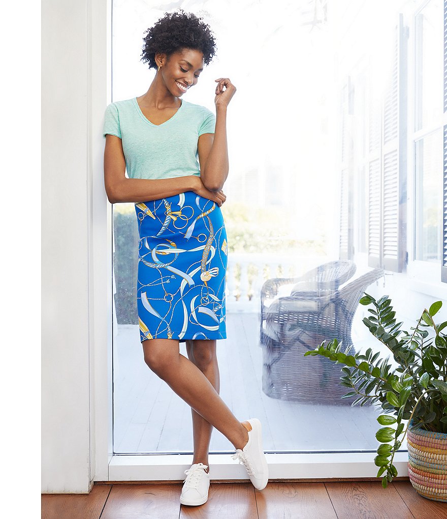 J.McLaughlin Kacey Short Sleeve V-Neck Linen Blend Tee