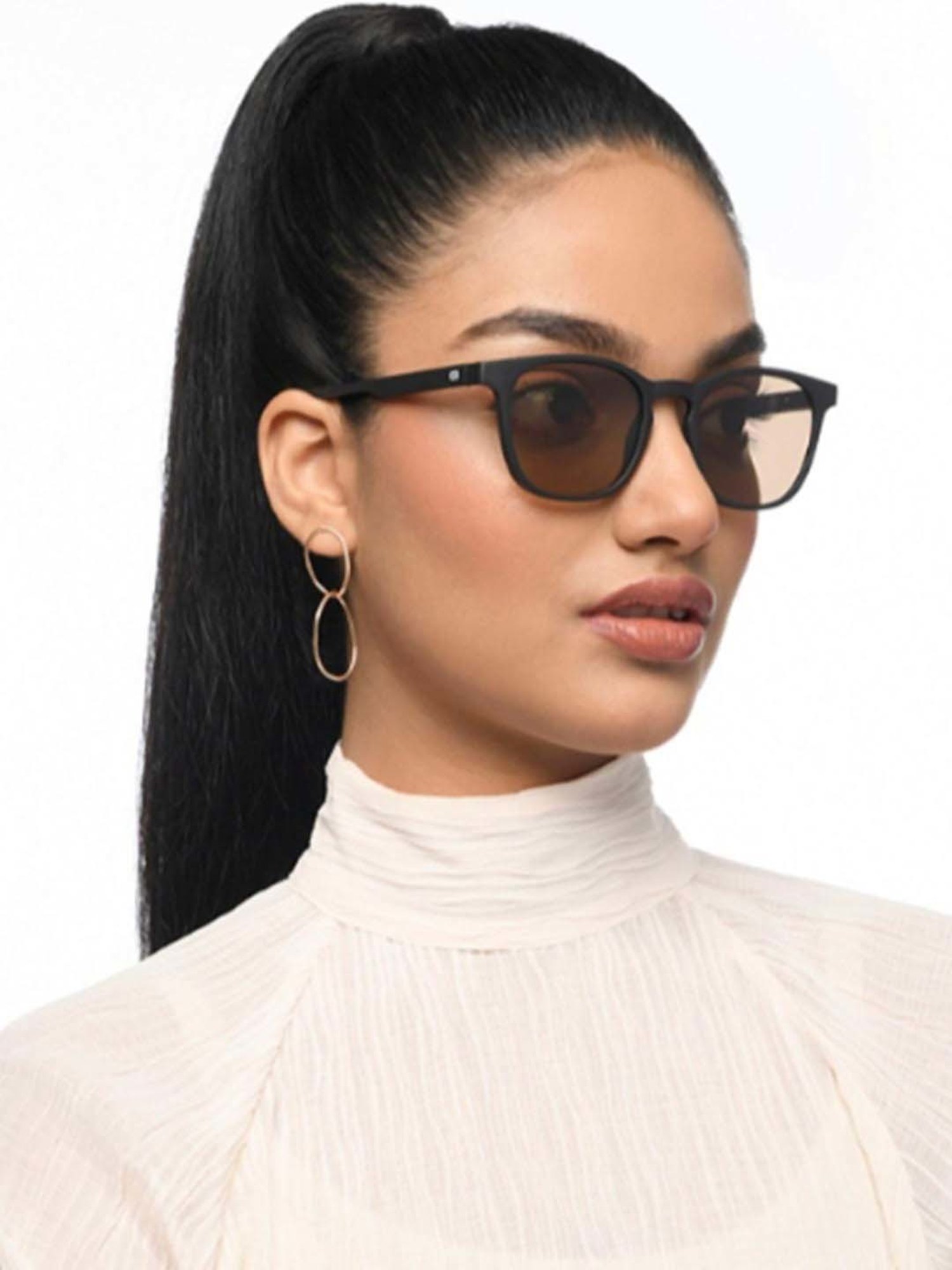 HUSTLR Brown Wayfarer Polarised and UV Protected Lens Unisex Sunglasses