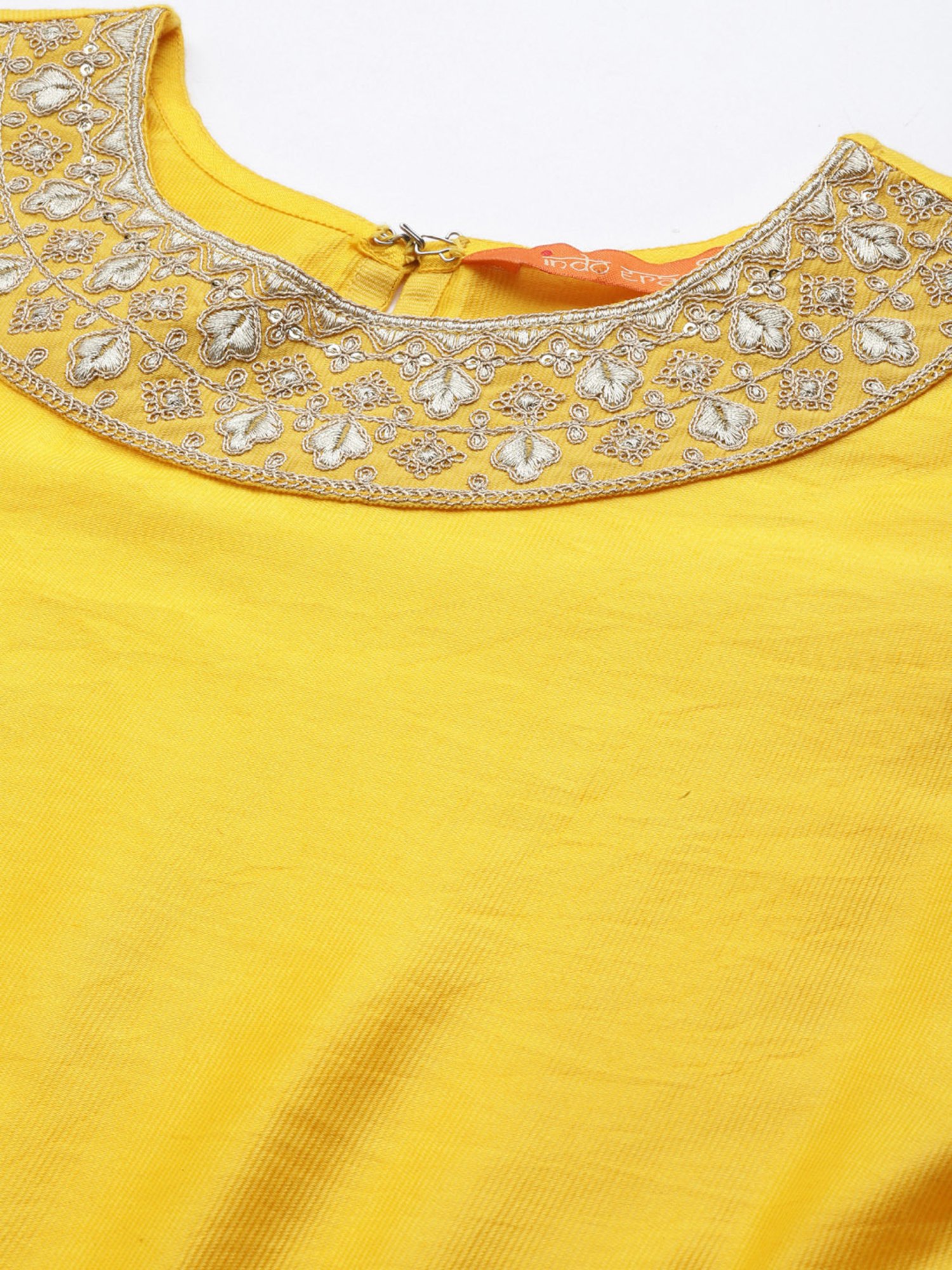 Indo Era Yellow Kurta Pant Set With Dupatta
