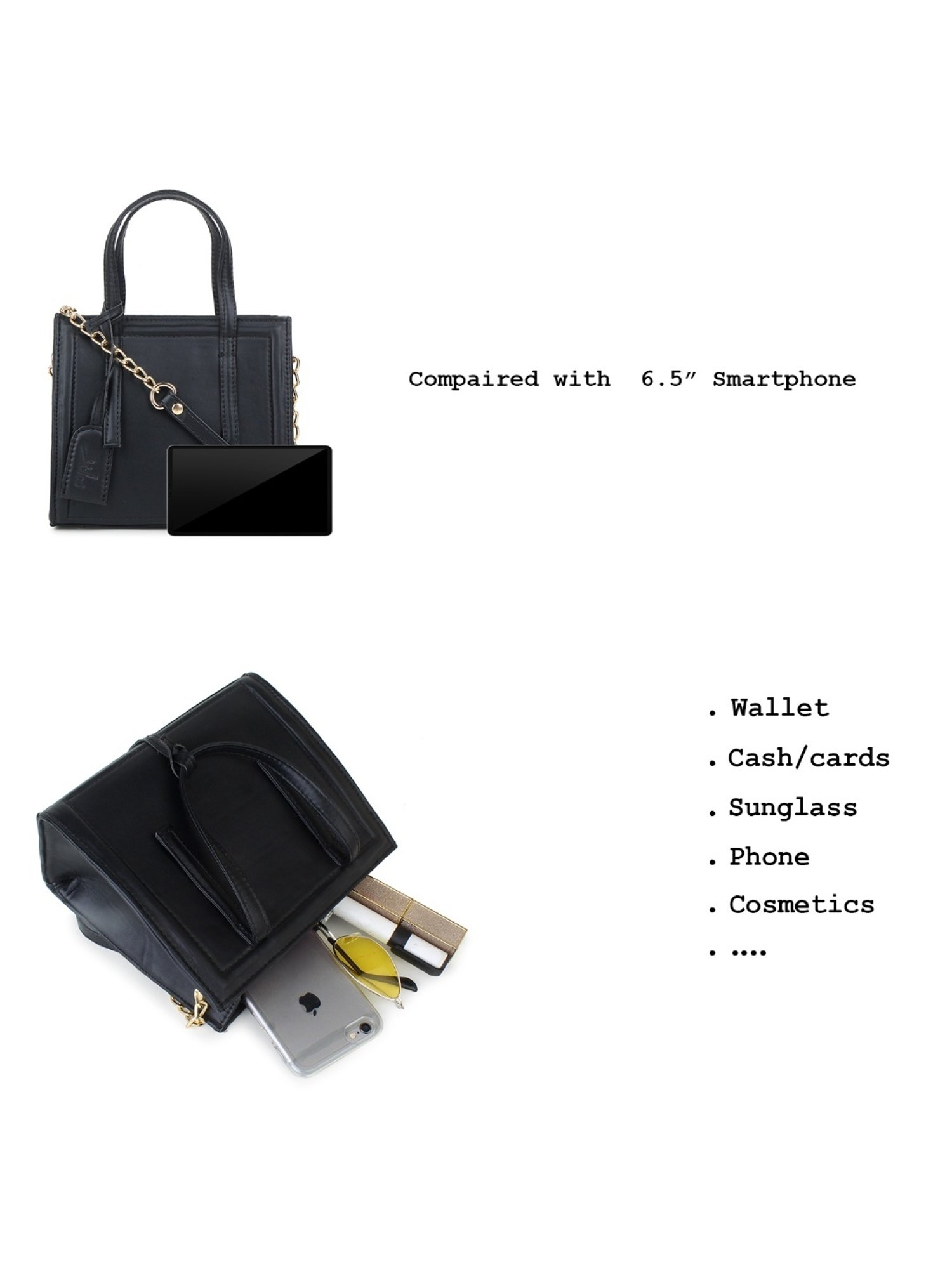Yelloe Black Small Cross Body Bag