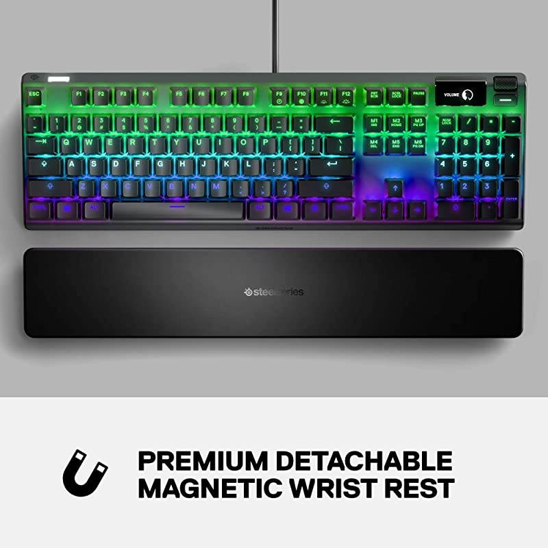 Apex 7 Mechanical Gaming Keyboard &ndash; OLED Smart Display &ndash; USB Passthrough and Media Controls &ndash; Tactile and Quiet &ndash; RGB Backlit (Brown Switch)