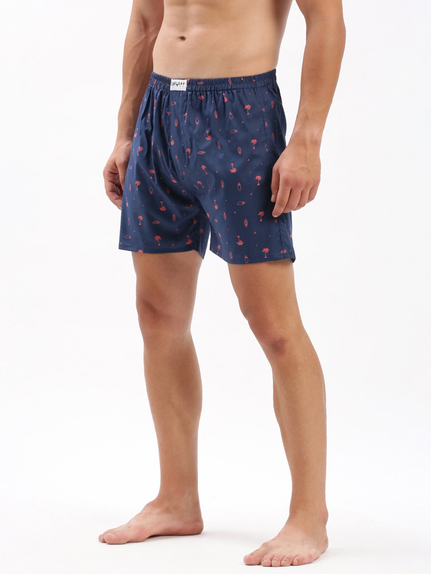 SHOWOFF Blue Slim Fit Printed Cotton Boxers