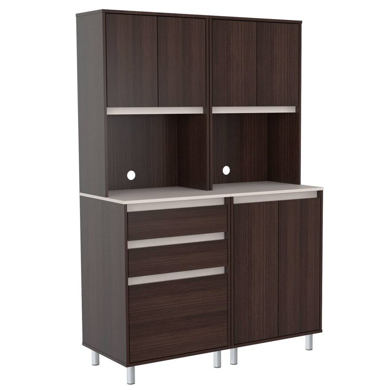 2pc Breakroom Storage System Espresso/Amber Gray - Inval