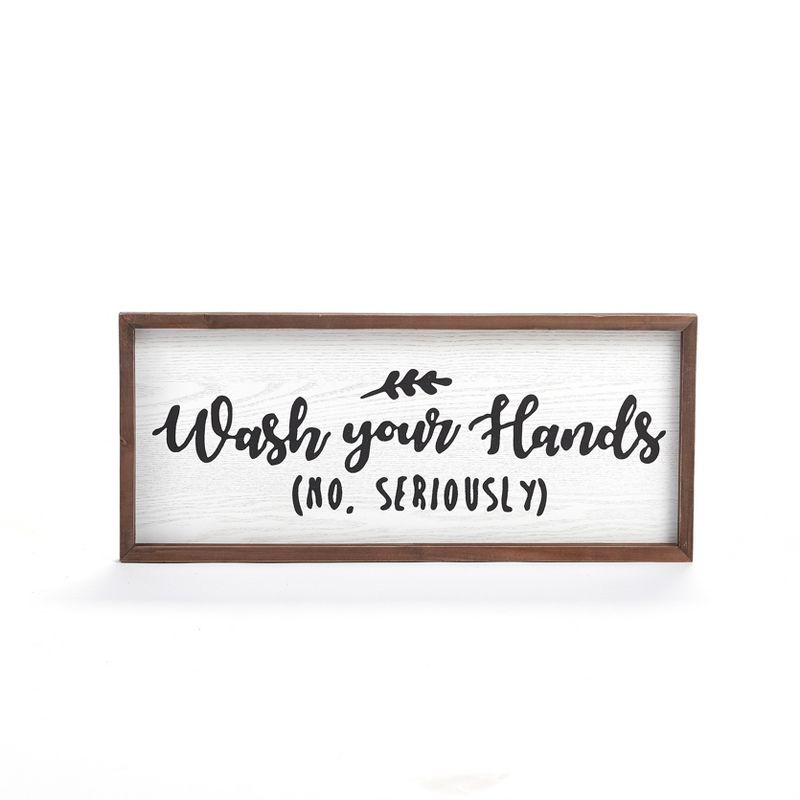 Lakeside Wash Your Hands Sign Novelty Wall Hanging Sign for the Bathroom