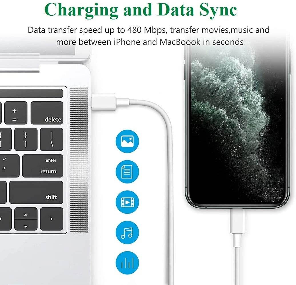 [Apple MFi Certified] iPhone Fast Charger 20W PD Type C Power Wall Charger Plug with 3.3ft USB C to Lightning Fast Charging Data Sync Cable Compatible with iPhone 12/12 Pro/11/XS/XR/X/8/SE/iPad