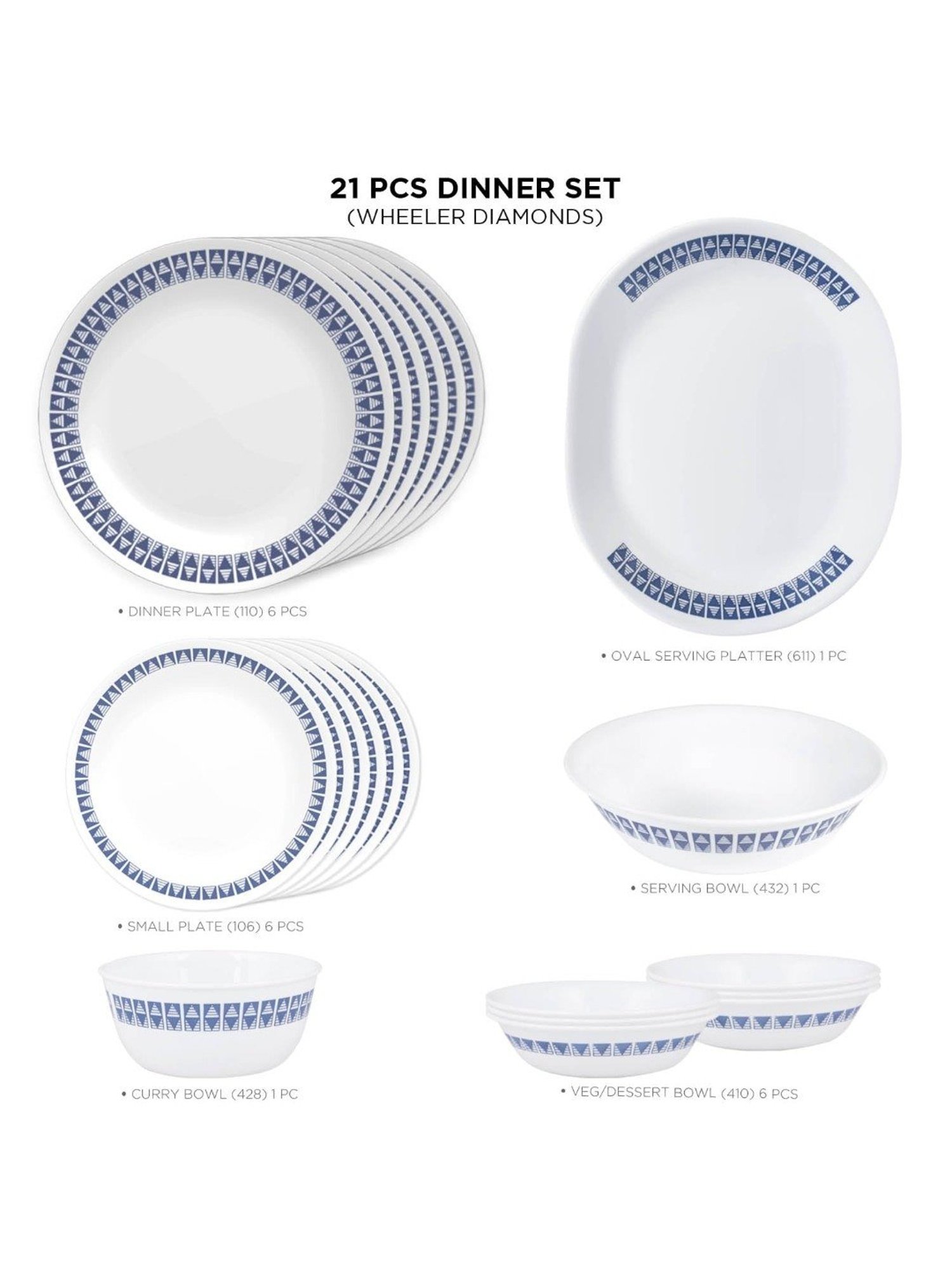 Cello White Opalware 35-Piece Dinner Set
