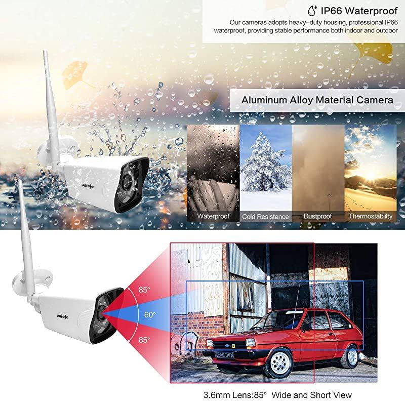 Wireless Security Camera System (4Pcs),  2.0MP 1080P Waterproof IP66 Indoor Outdoor Home Surveillance IP Camera CCTV NVR Recorder(1T Hard Drive), Night Vision, Motion Detection