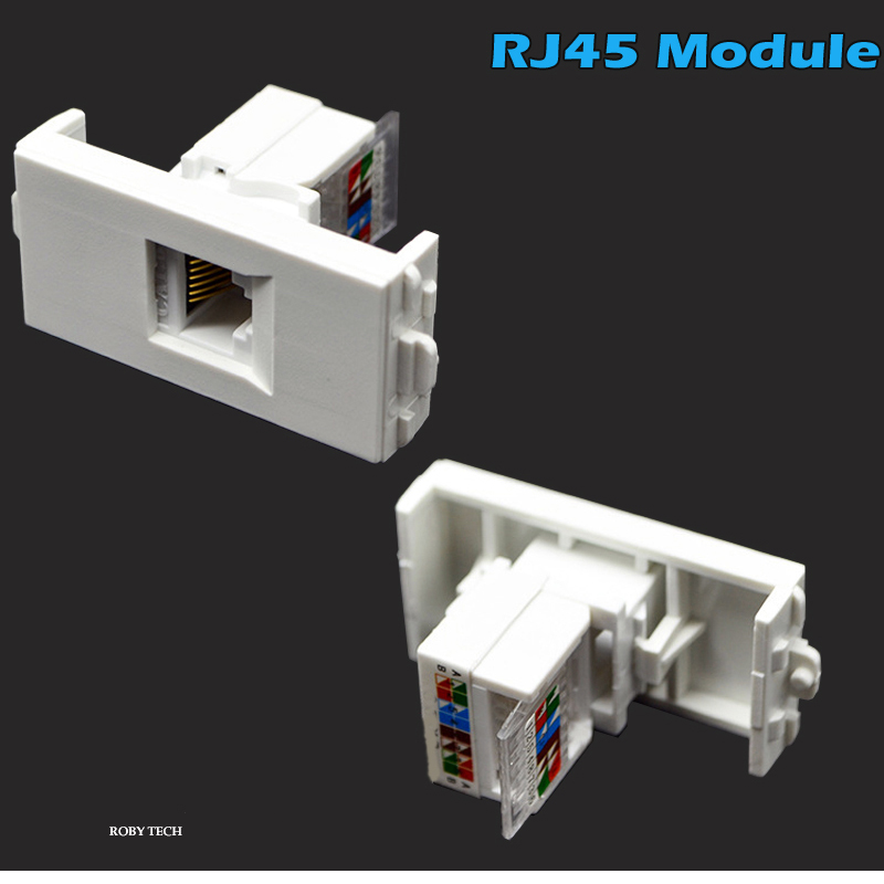 Wall Plate with 2 LC + RJ45 Modules,Fiber Optic Keystone Connectors Jack / Plug  Wall Mount Faceplate Cover
