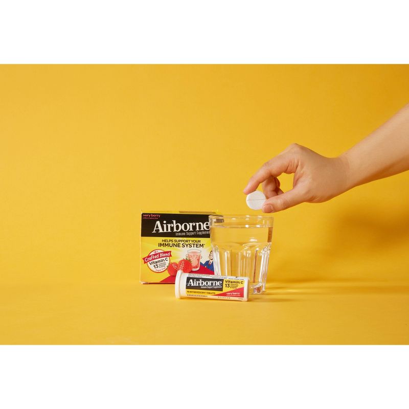 Airborne Immune Support Effervescent Tablets with Vitamin C & Zinc - Very Berry - 10ct