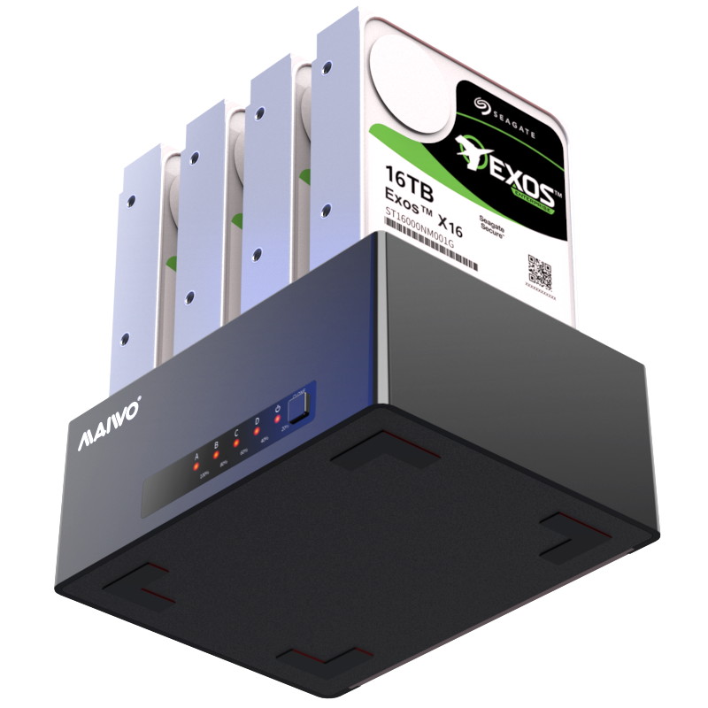 MAIWO K3084 Mobile Hard Disk Box Base 3.5-Inch Four-Disk External Desktop Notebook Serial Port Mechanical Solid-State Hard Drive Duplicator