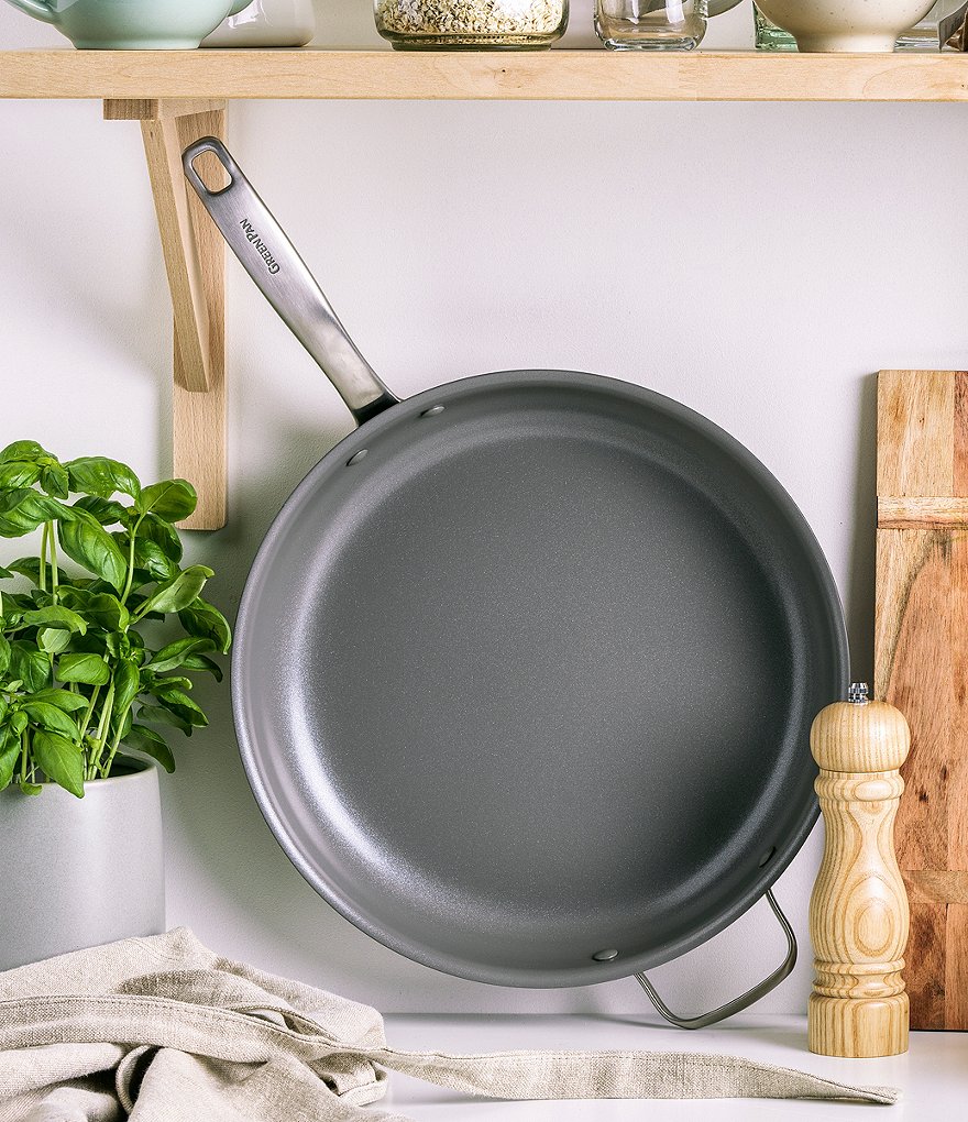 GreenPan Chatham 13.5#double; Fry Pan with Helper Handle