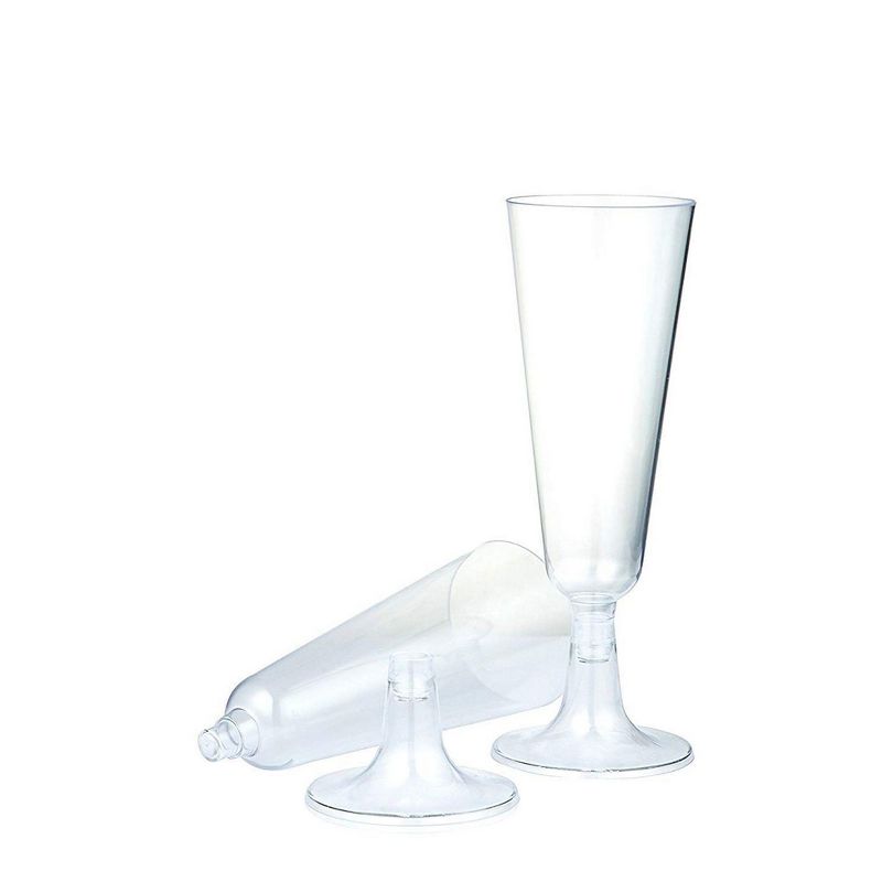 Juvale 50-Count Plastic Clear Champagne Glasses Flutes for Parties, Events, Celebrations, 5 Fl.Oz