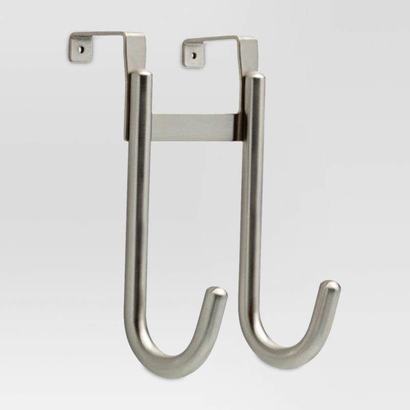 Command Large Sized Double Decorative Hook Nickel