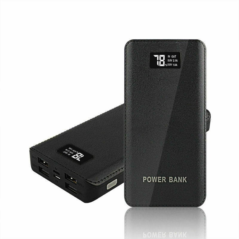 2021 3000000mah Portable Power Bank LCD 4 USB Battery Charger For Mobile Phone