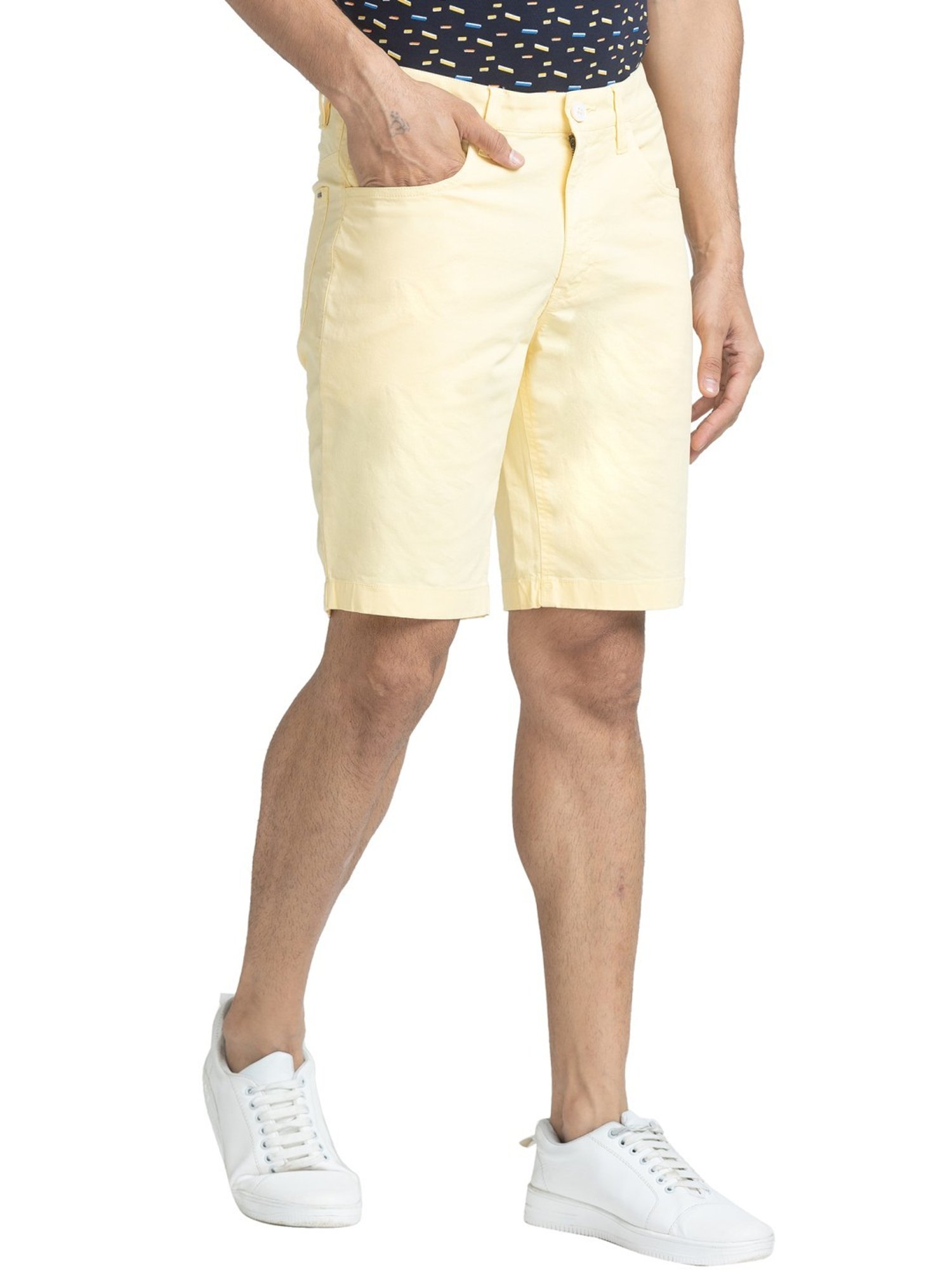 Parx Yellow Regular Fit Shorts