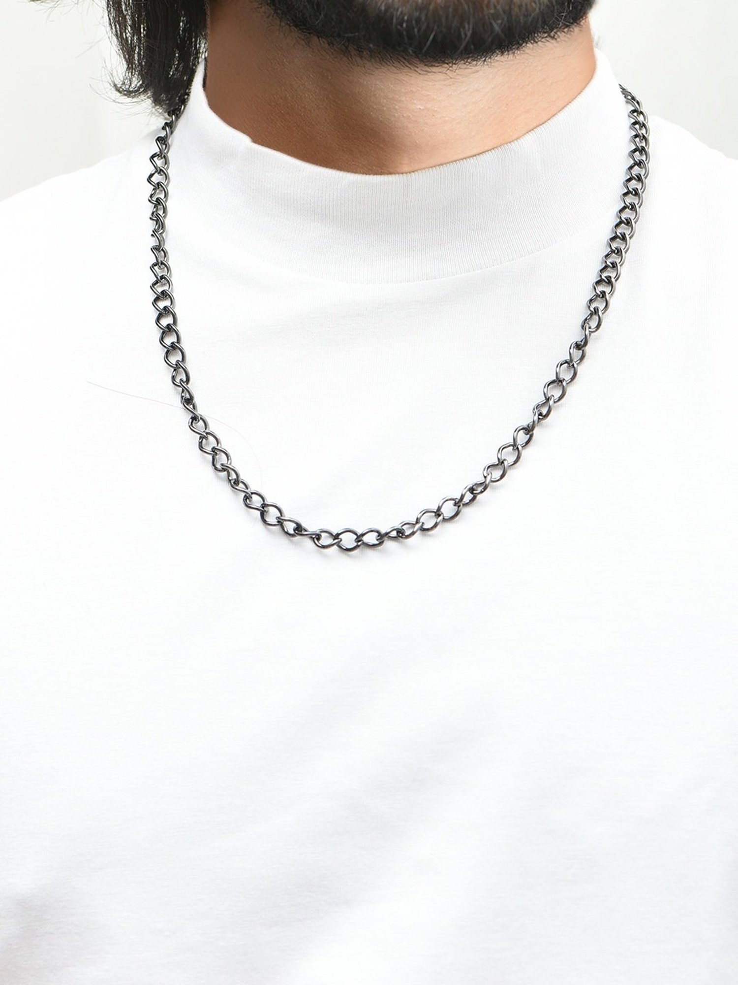 The Bro Code Glamorous Metalic Fusion Grey Necklace for Men