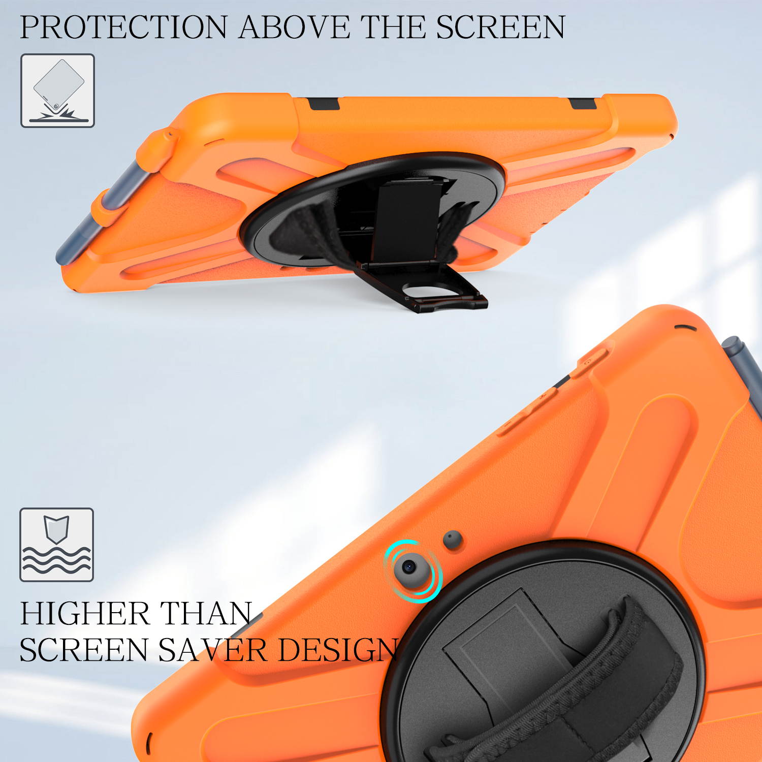 Case for Microsoft Surface Go 2 10.5 inch 2020 / Surface Go 10 inch 2018 with with Pen Holder, Hand Strap & Shoulder Strap Shockproof Protective Stand Cover