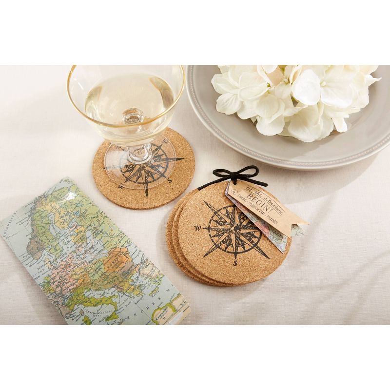 12ct "Let the Journey Begins" Cork Coasters