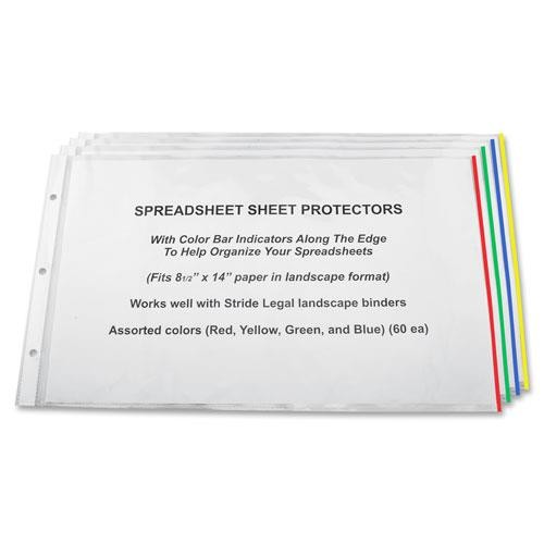Stride Sheet Protectors 11"x17" 15/BX CL/ AST Color Bars 61400