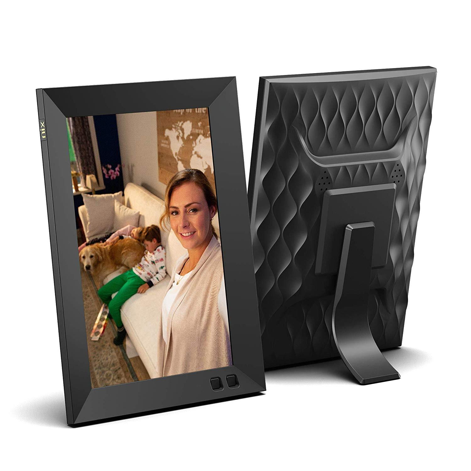 NIX 10.1 Inch USB Digital Photo Frame - Portrait or Landscape Stand, HD Resolution, Auto-Rotate, Magnetic Remote Control