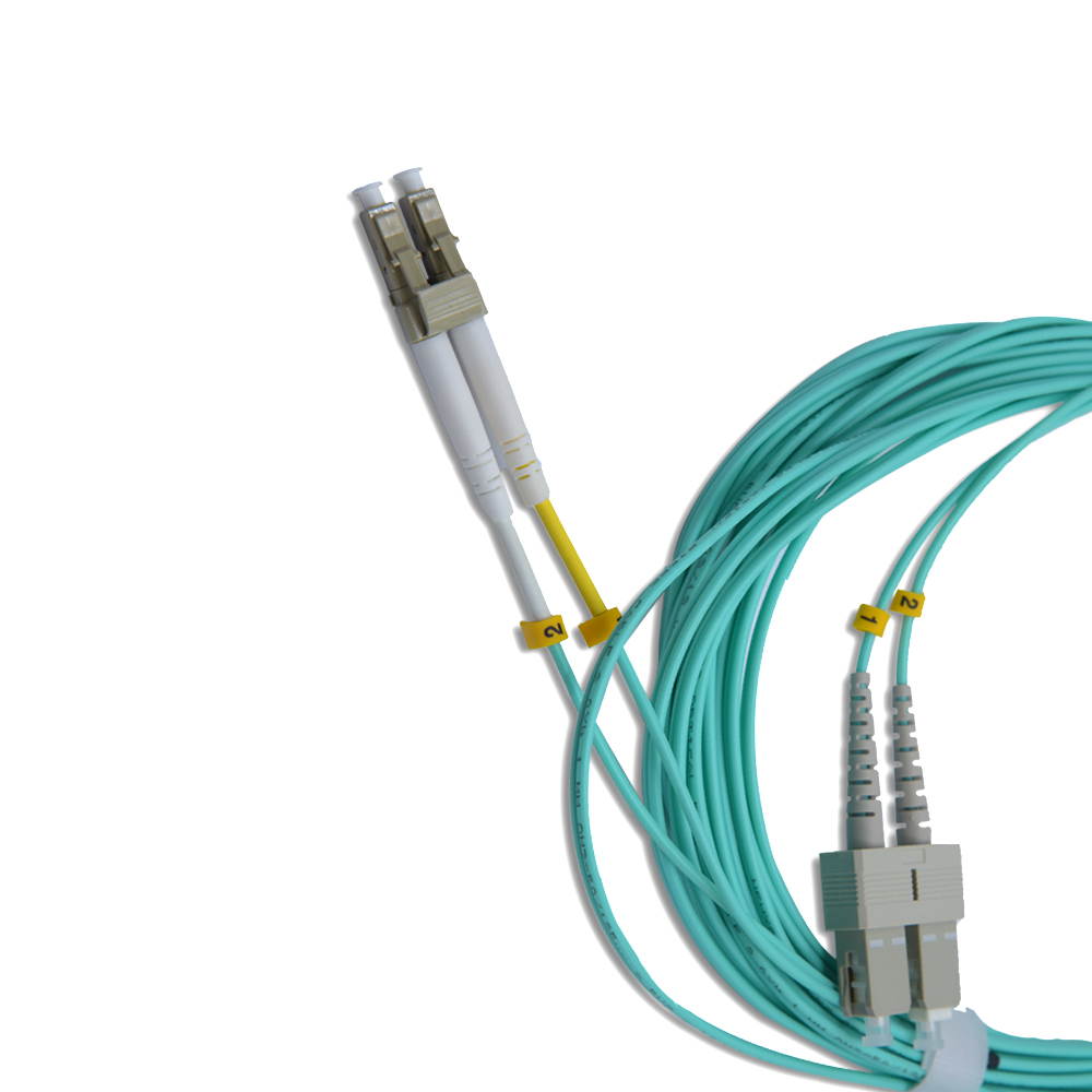 1M OM4 LC SC Fiber Patch Cable | Indoor/Outdoor 100Gb Duplex 50/125 LC to SC Multimode Jumper 1 Meter (3.28ft) |  sc-lc dup lc/sc
Duplex