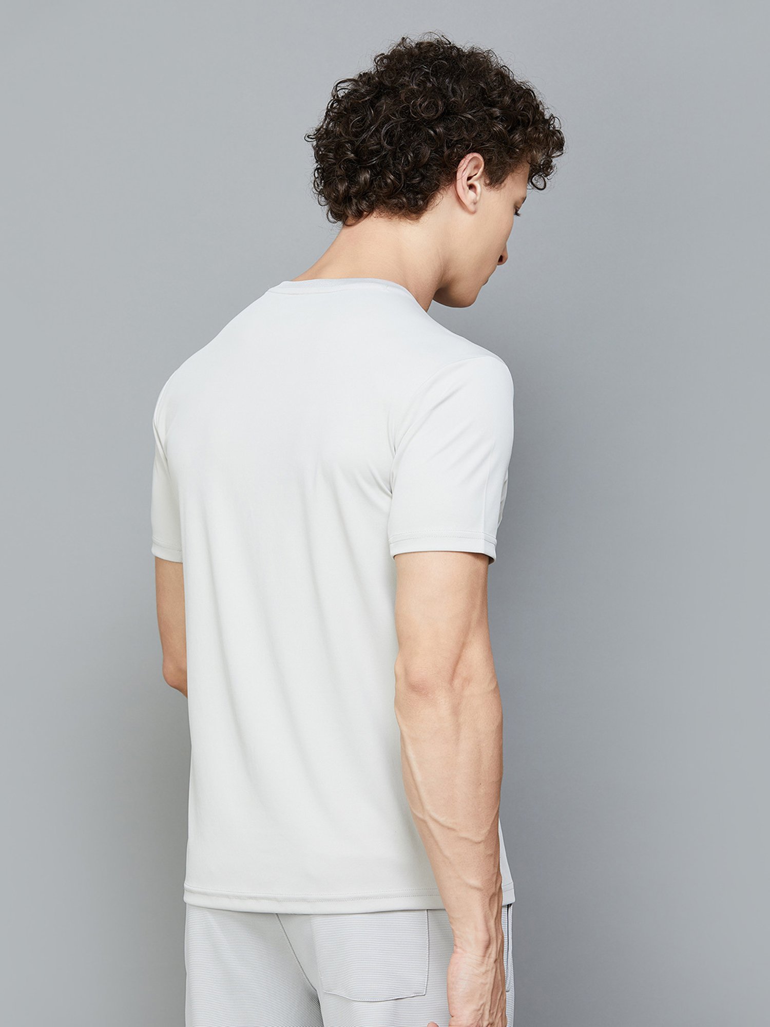 Fame Forever by Lifestyle Light Grey Regular Fit Sports T-Shirt