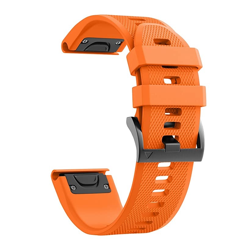 Compatible with Fenix 5 Band Easy Fit 22mm Width Soft Silicone Watch Strap Replacement for Fenix 5Fenix 5 PlusForerunner 935Approach S60Quatix 5 Orange