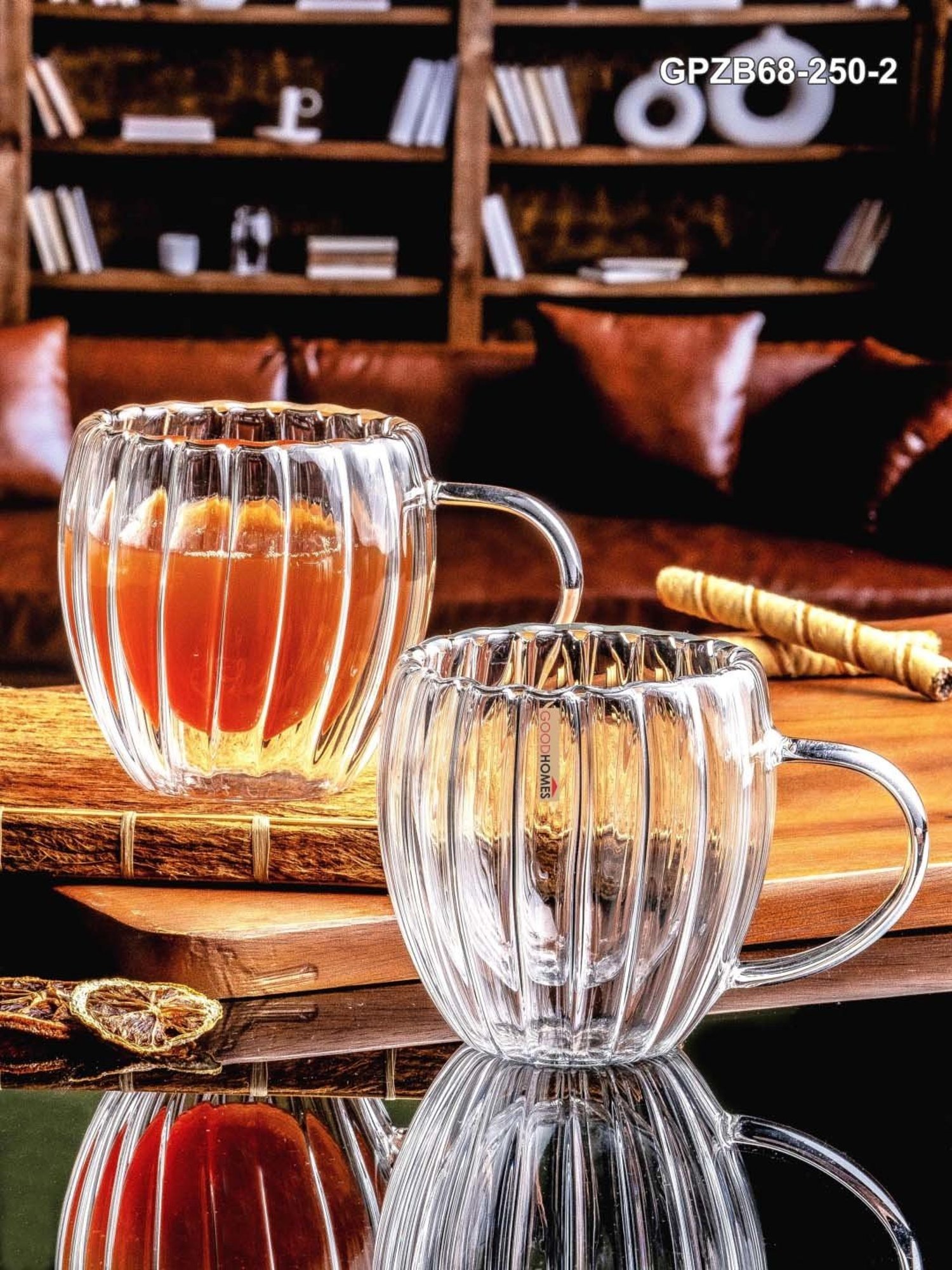 Goodhomes Transparent Glass Mug (0.25 L) - Set of 2