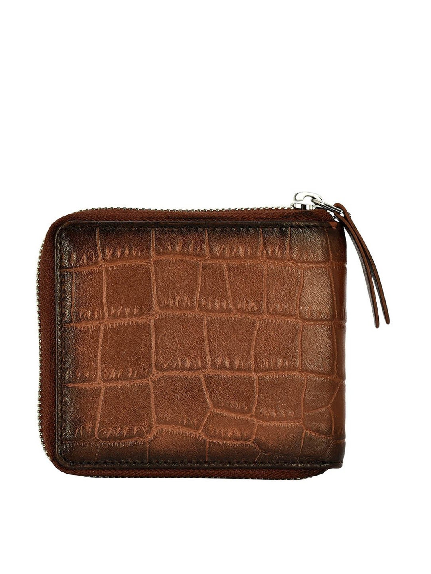 Eske Tan Casual Leather Zip Around Wallet for Men