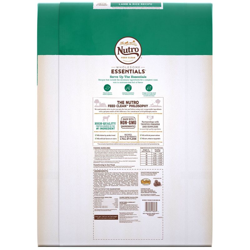 Nutro Wholesome Essentials Pasture-Fed Lamb & Rice Recipe Adult Dry Dog Food - 30lbs