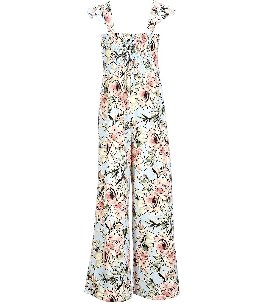 Honey And Rosie Big Girls 8-16 Cross-Top Ruffled Floral Jumpsuit