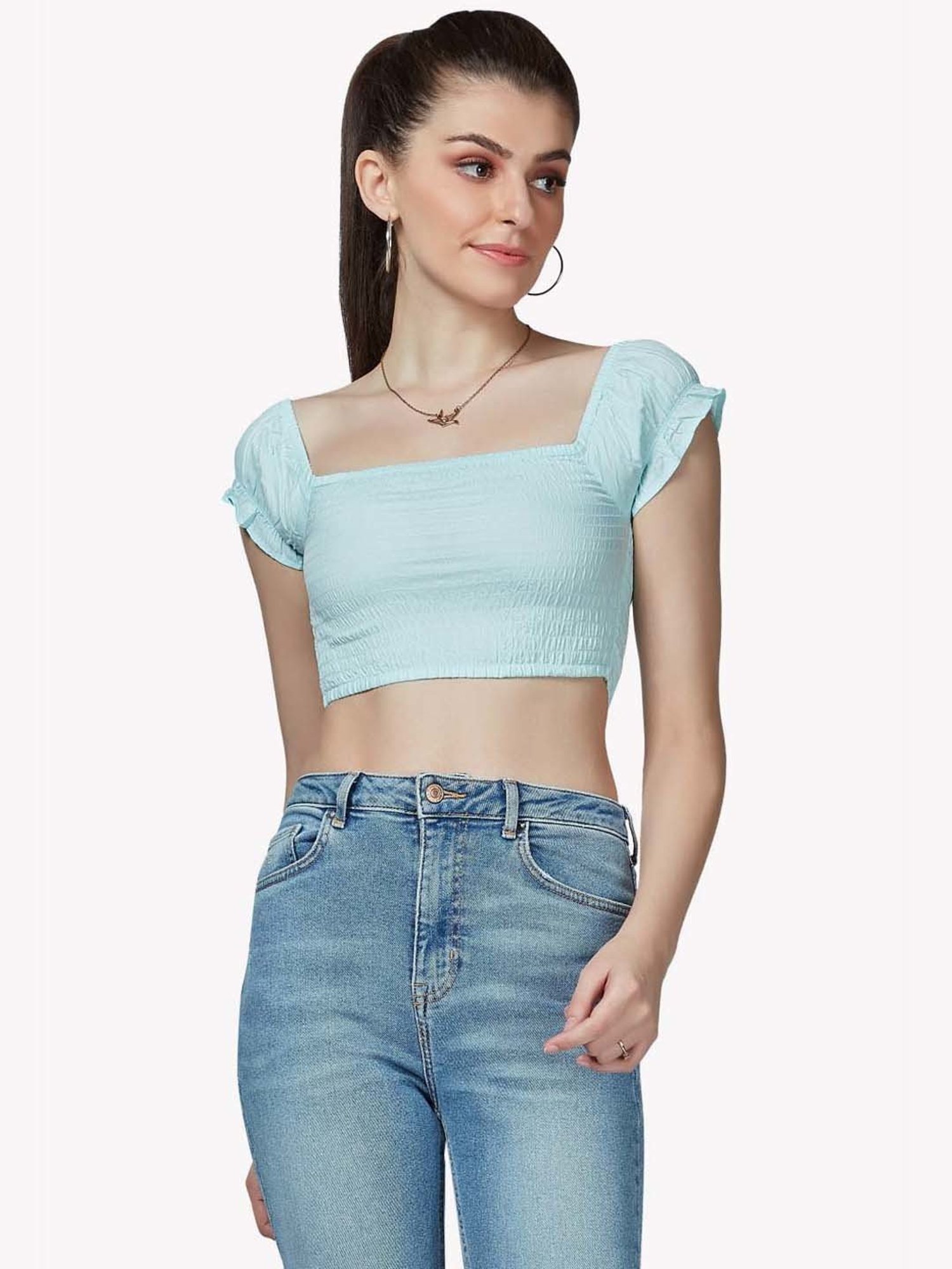 VASTRADO Blue Crop Top
