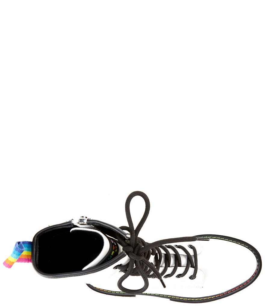 Kurt Geiger London Birdie High Leather Lace-Up Combat Boots