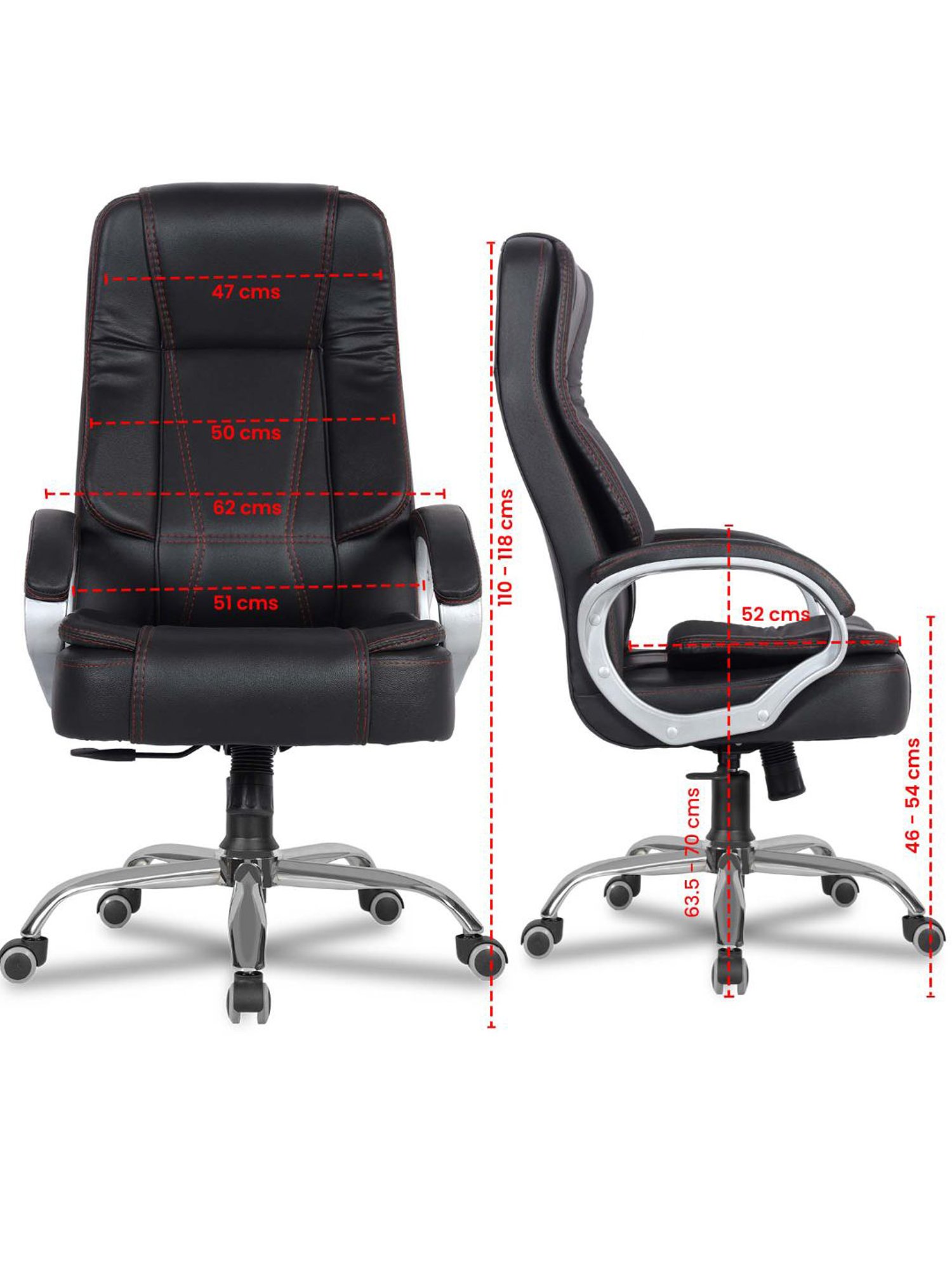 Green Soul Vienna Black PU Leather High Back Chair