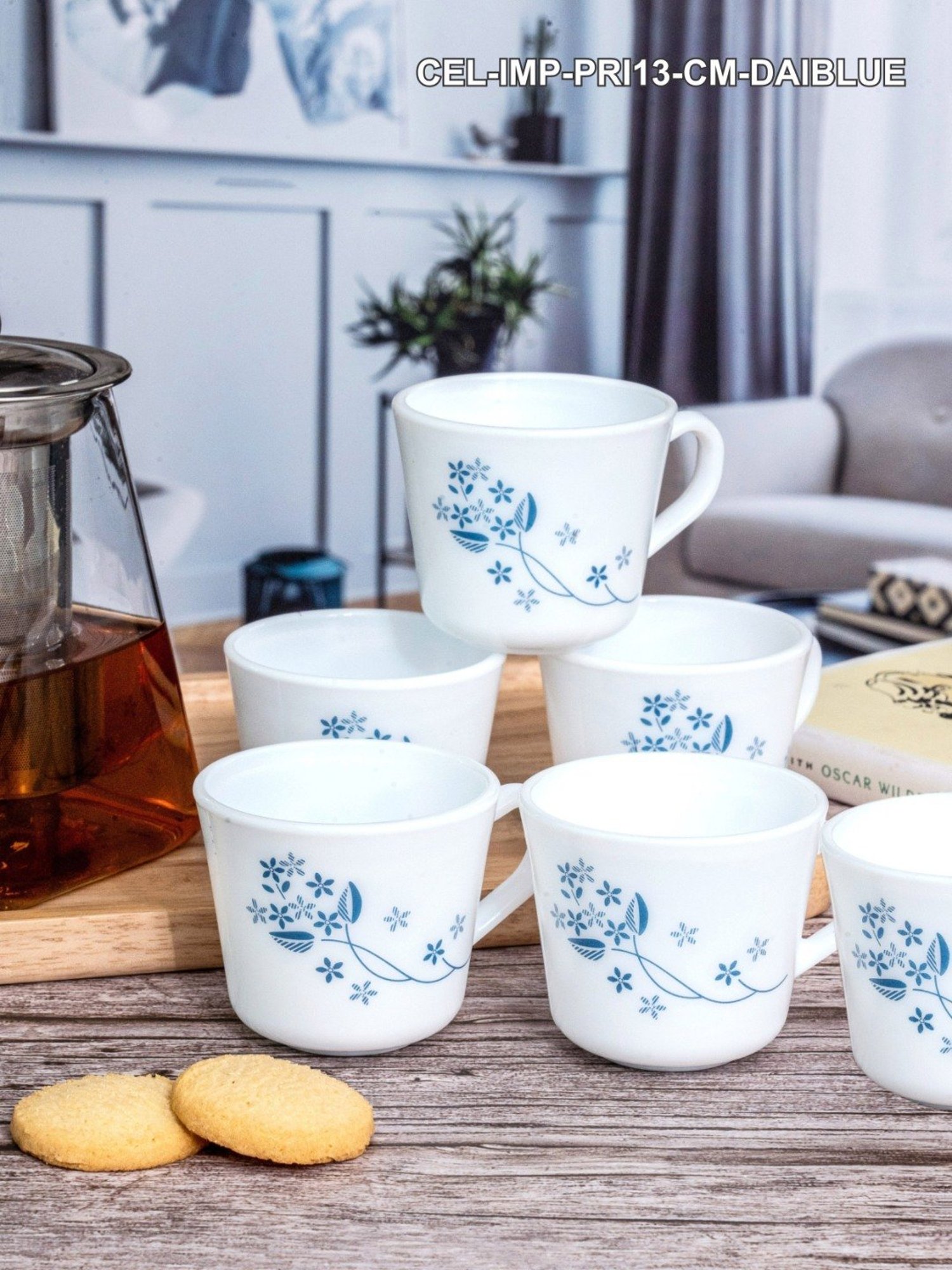 Larah by Borosil White Ceramic Opalware Mug - Set of 6 160ml