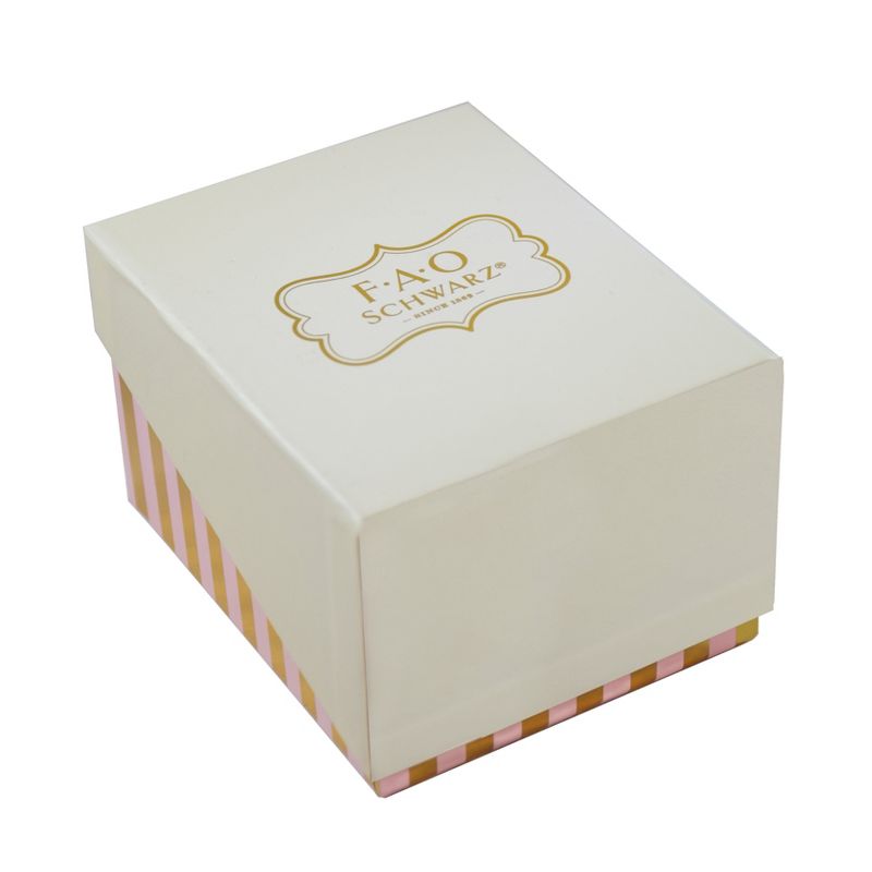 FAO Schwarz Fine Silver Plated Fireball and Simulated Pearl Necklace and Stud Earring Set