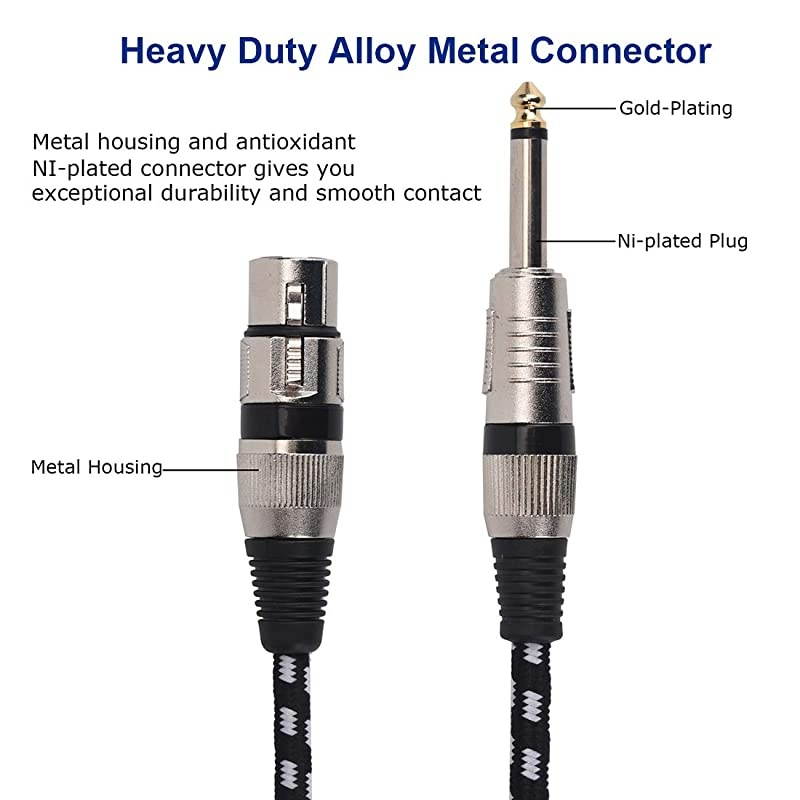 Microphone Cable 6 FT/4 Colored, 3 Pin Nylong Braided Balanced Male to Female Mic DMX Cable Patch Cords (Pure Copper Conductors)