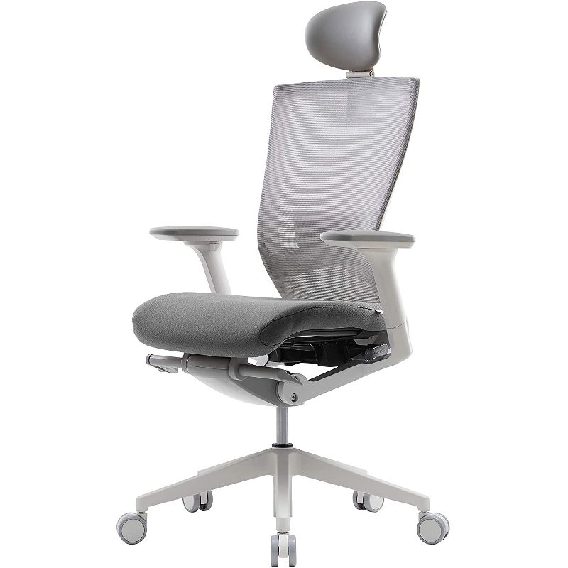 SIDIZ T50 Customizable Comfort Ergonomic Office Computer Gaming Desk Chair, Fabric Grey, w/ Lumbar Support, Memory Foam Seat, & 3D Adjustable Armrests
