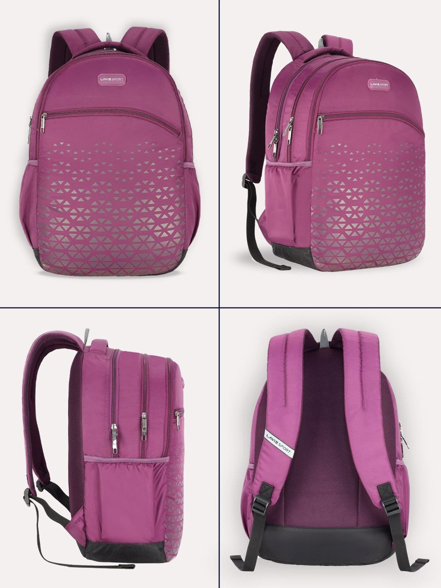 Lavie Sport Chrysolite 34L Laptop Backpack For Boys & Girls Unisex Bag for Men & Women (Purple)