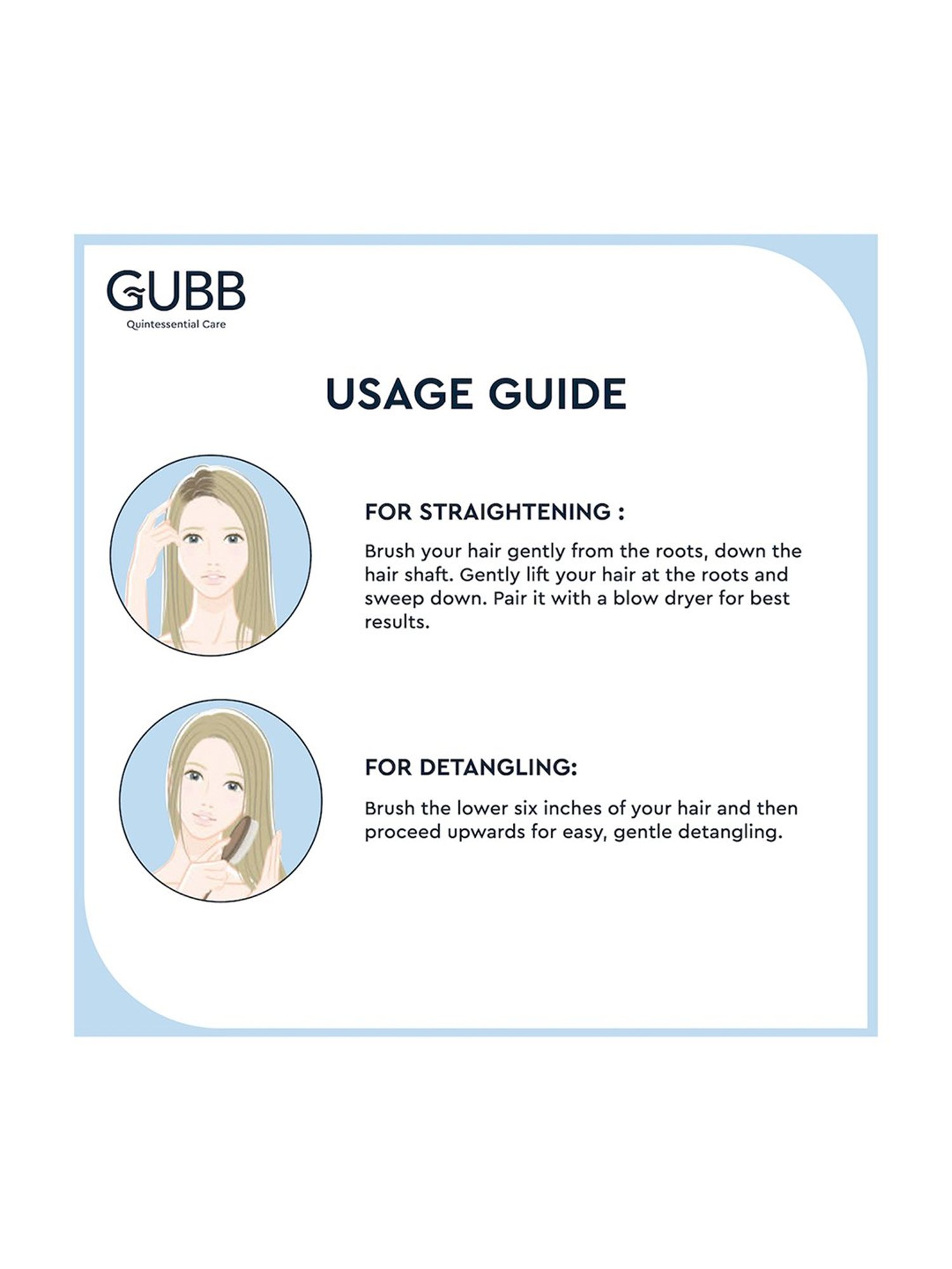 GUBB Paddle Brush for Hair Styling, Cushioned Medium Hair Brush - Vogue Range