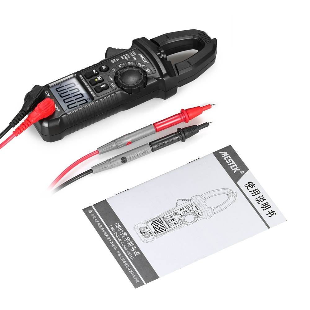 MESTEK Professional True RMS LCD Digital Clamp Meter Multimeter AC/DC Voltage AC Current Continuity Tester