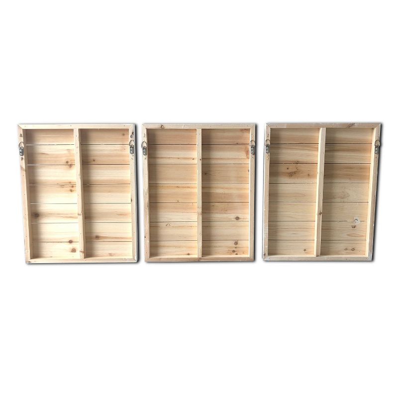 (Set of 3) 16" x 20" Birch Trees Each Print on Planked Wood Wall Sign Panel Blue - Gallery 57