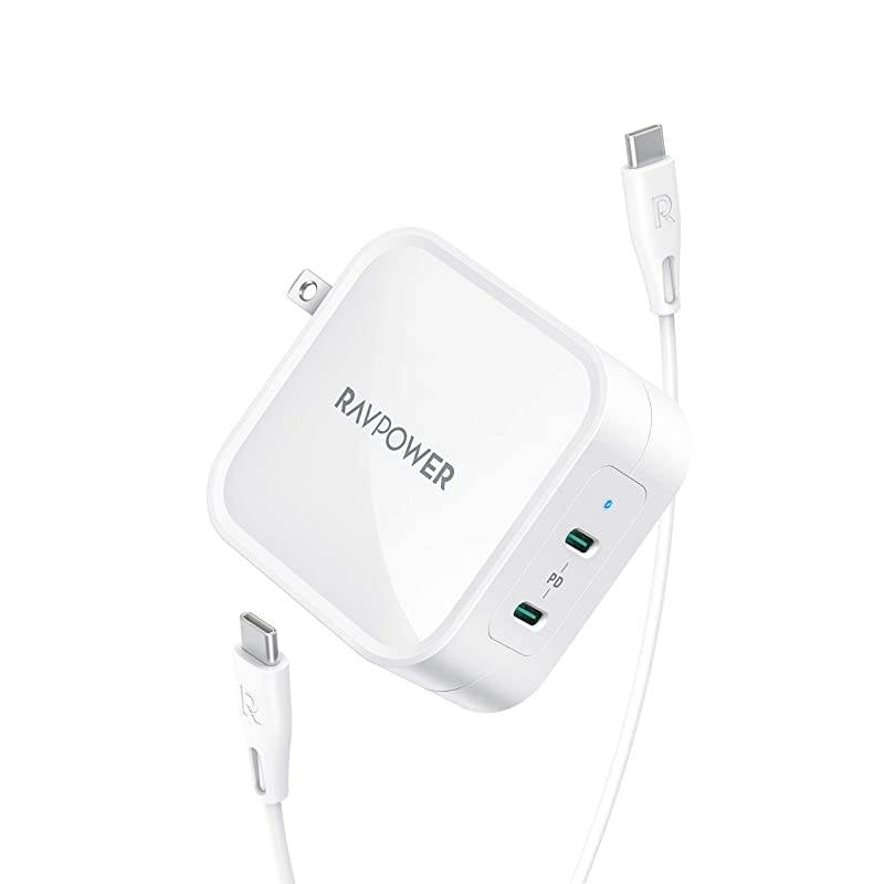 USB C Charger for MacBook Pro Air,  90W 2-Port Wall Charger PD 3.0 GaN Type C Fast Charging Adapter Compatible with iPad Pro, iPhone 12 Mini Pro Max, Galaxy S9 S8, Nintendo Switch and More