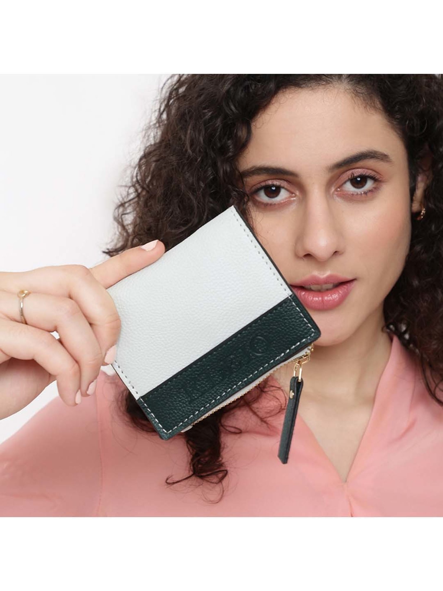 KLEIO White Solid Bi-Fold Wallet for Women