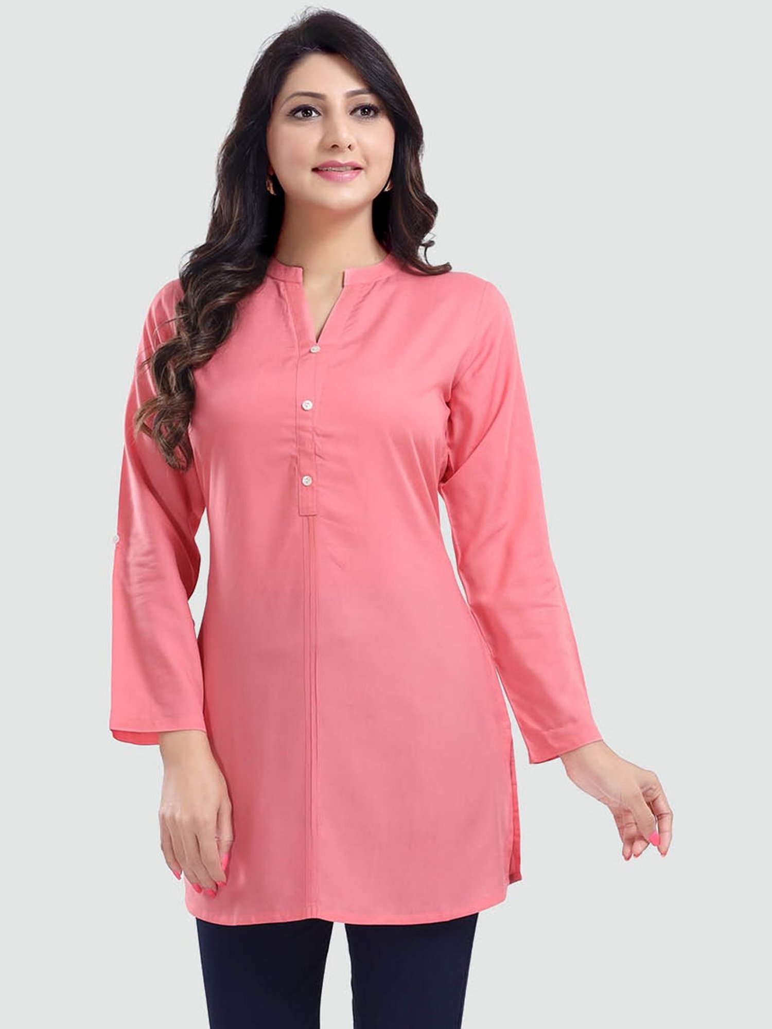 Saree Swarg Pink Printed Tunic