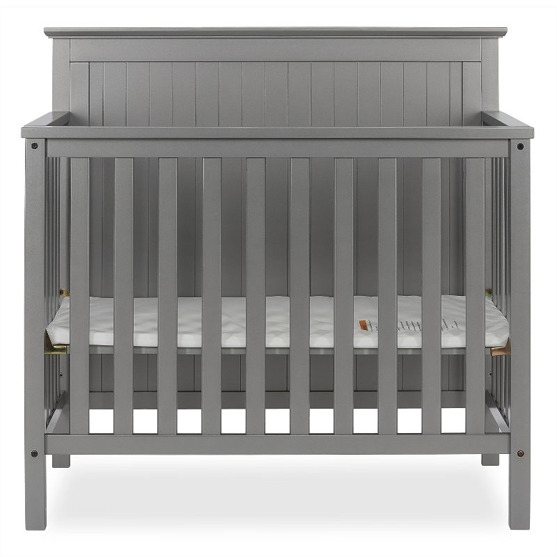 Dream On Me Jasmin 4-in-1 Convertible Mini Crib - Gray